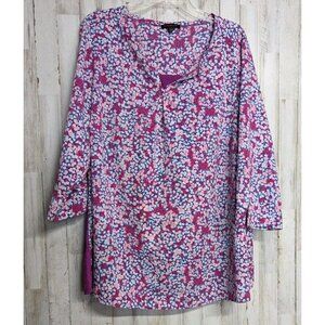 Lane Bryant 18 20 Top 2X Multicolor Colorful Pink Geometric